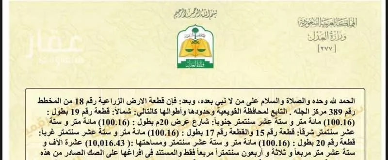 أرض للبيع في مدينة هجرة الزهوه والبيان, منطقة الرياض 1 صورة
