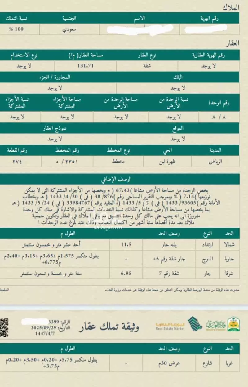 شقة للبيع في حي ظهرة لبن ، الرياض ، منطقة الرياض 1 صورة