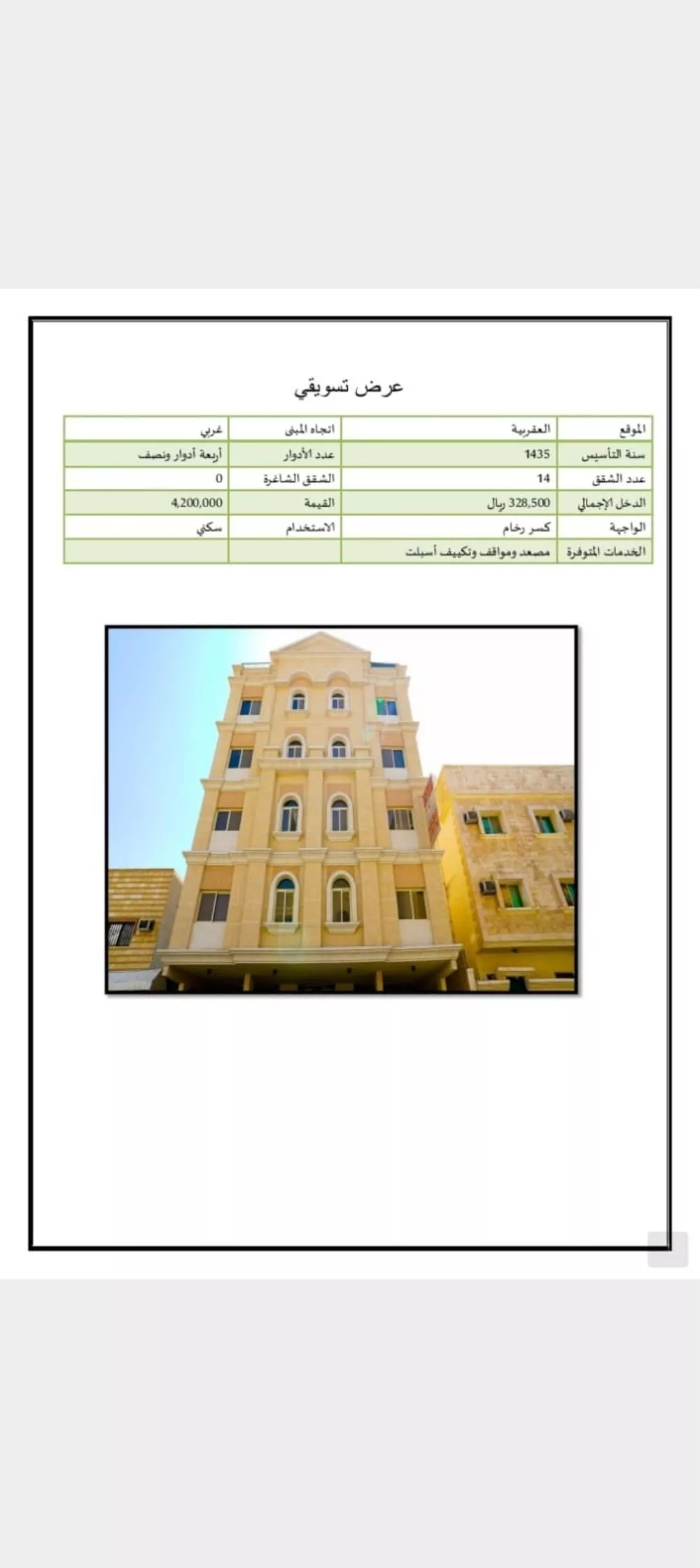 عمارة للبيع في شارع الاحرار, حي العقربية, مدينة الخبر, المنطقة الشرقية 1 صورة