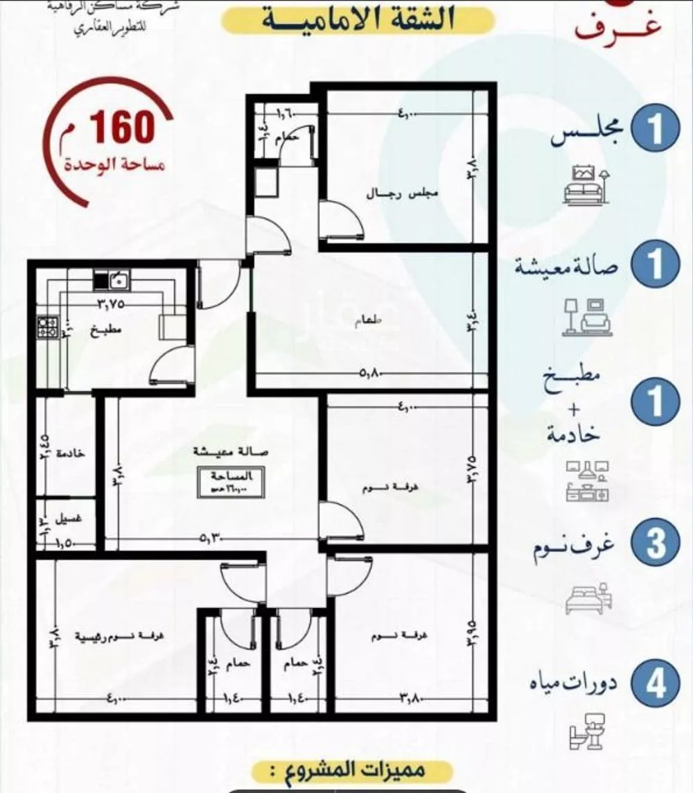 شقة للبيع في شارع نبهان الثمار, حي النزهة, مدينة جدة, منطقة مكة المكرمة 1 صورة