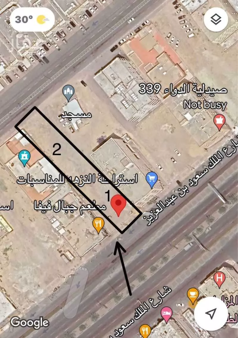 أرض للإيجار في شارع الملك سعود بن عبدالعزيز ، حي النور ، الدمام ، الدمام 1 صورة