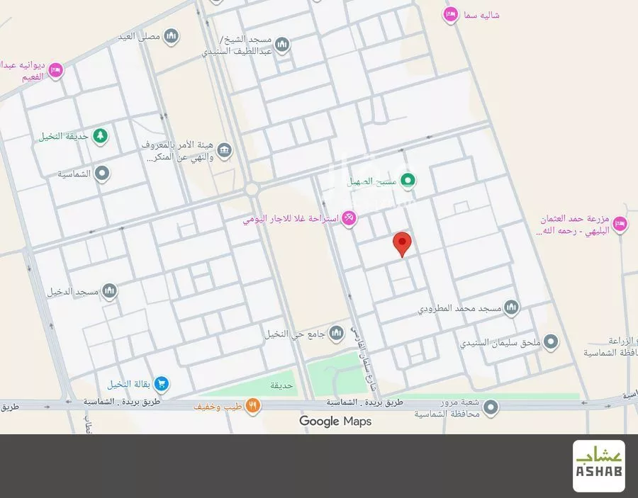 أرض للبيع في شارع شارع حسان بن ثابت, حي حي النخيل, مدينة الشماسيه, منطقة القصيم 1 صورة