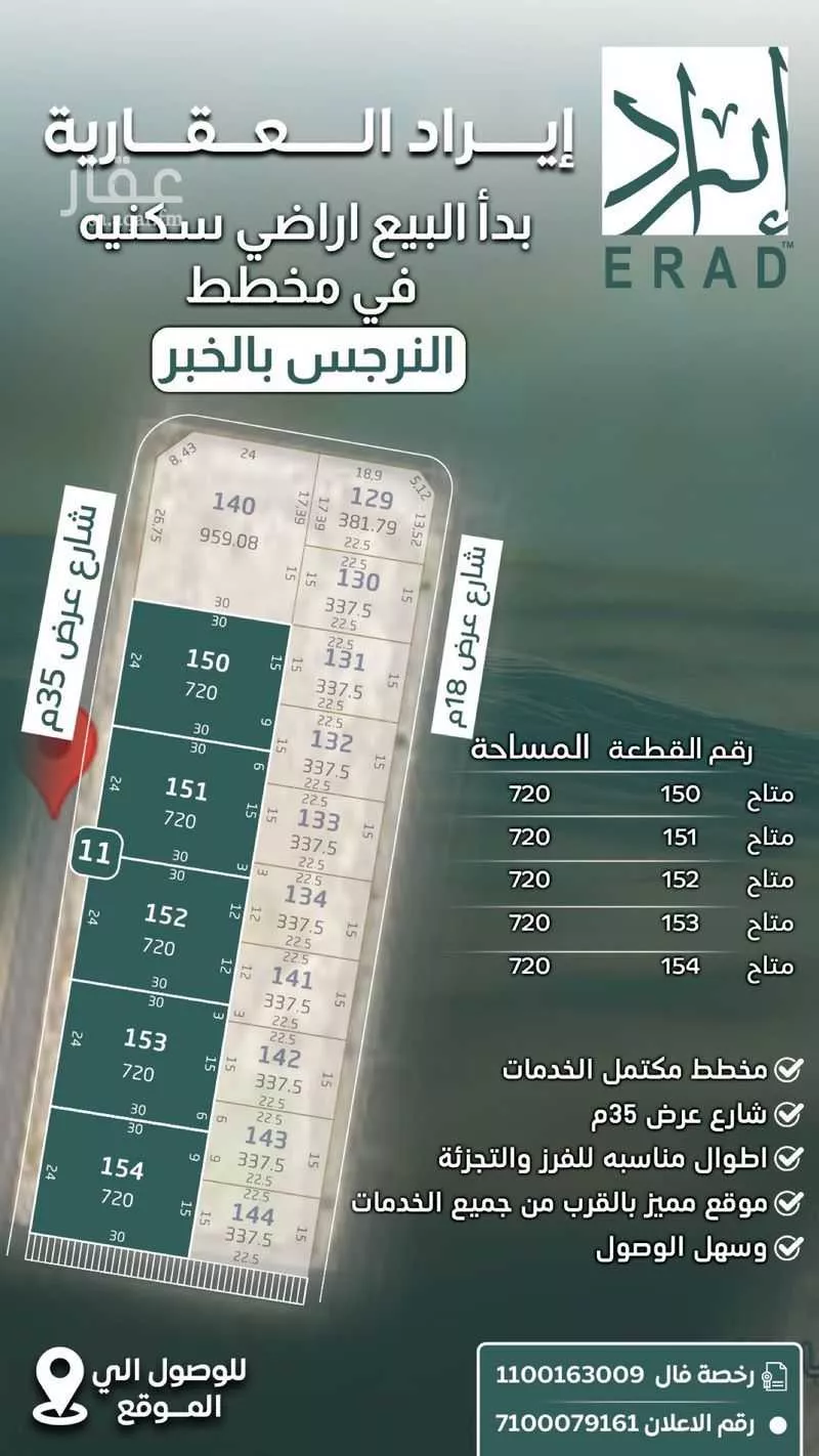أرض للبيع في شارع الدار قطني, حي الأمواج, مدينة الخبر, المنطقة الشرقية 1 صورة