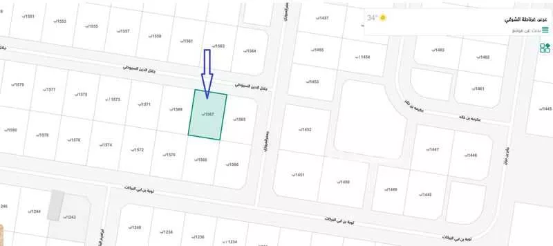 أرض للبيع في شارع جلال الدين السيوطي, حي غرناطة الشرقي, مدينة عرعر, منطقة الحدود الشماليه 1 صورة