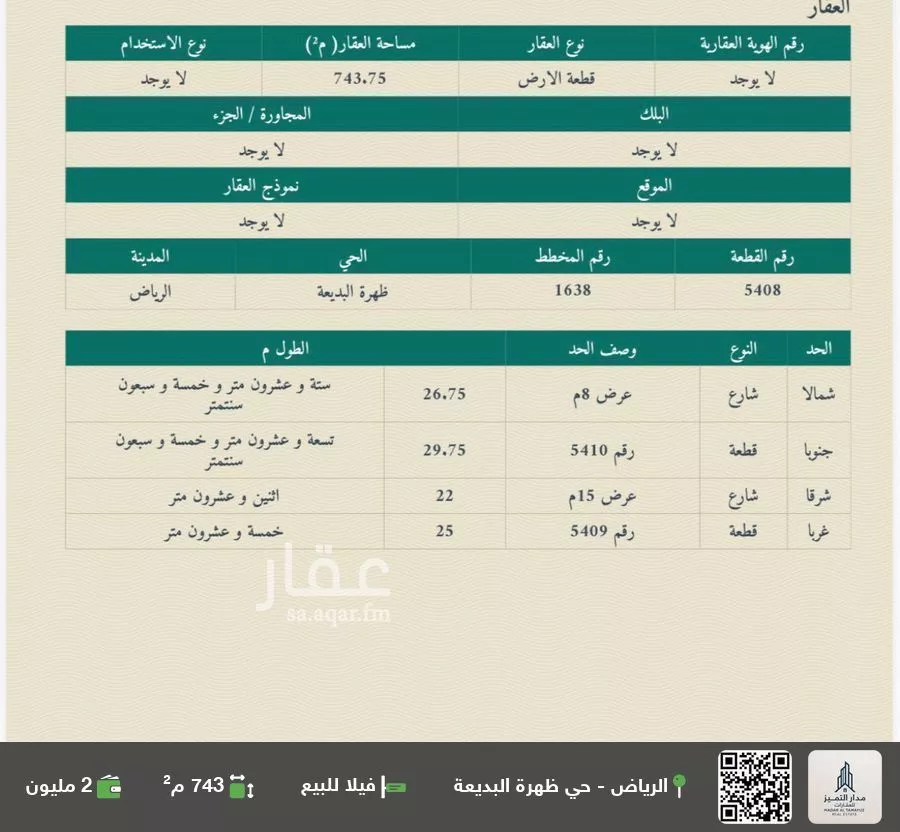 فيلا للبيع في شارع شيبان بن محرز, حي ظهرة البديعة, مدينة الرياض, منطقة الرياض 1 صورة