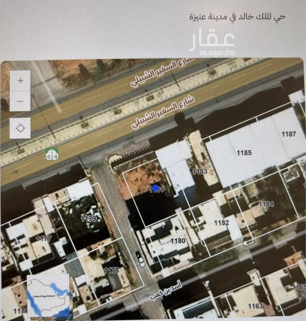 أرض للبيع في شارع طريق السفير الشبيلي, حي الملك خالد, مدينة عنيزه, منطقة القصيم 1 صورة