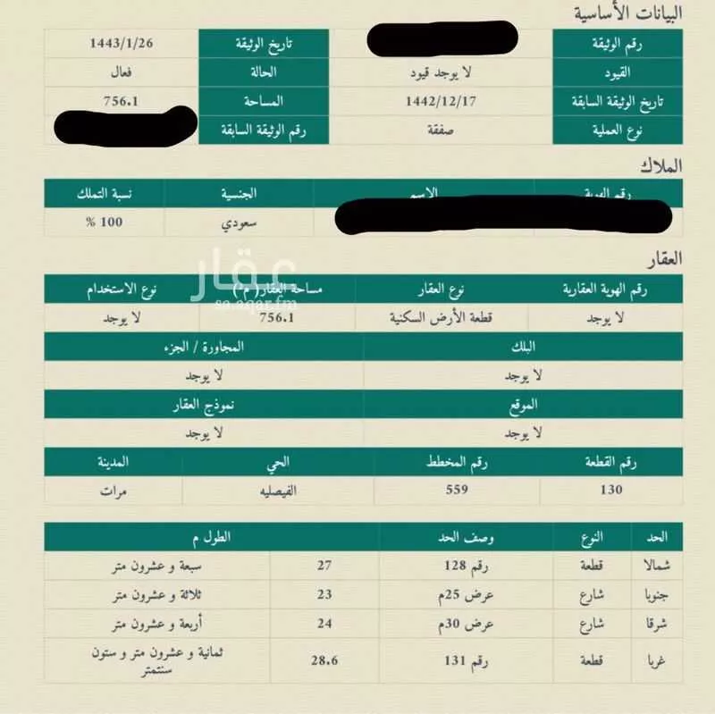 أرض للبيع في شارع 14246410, حي الفيصلية, مدينة مرات, منطقة الرياض 1 صورة