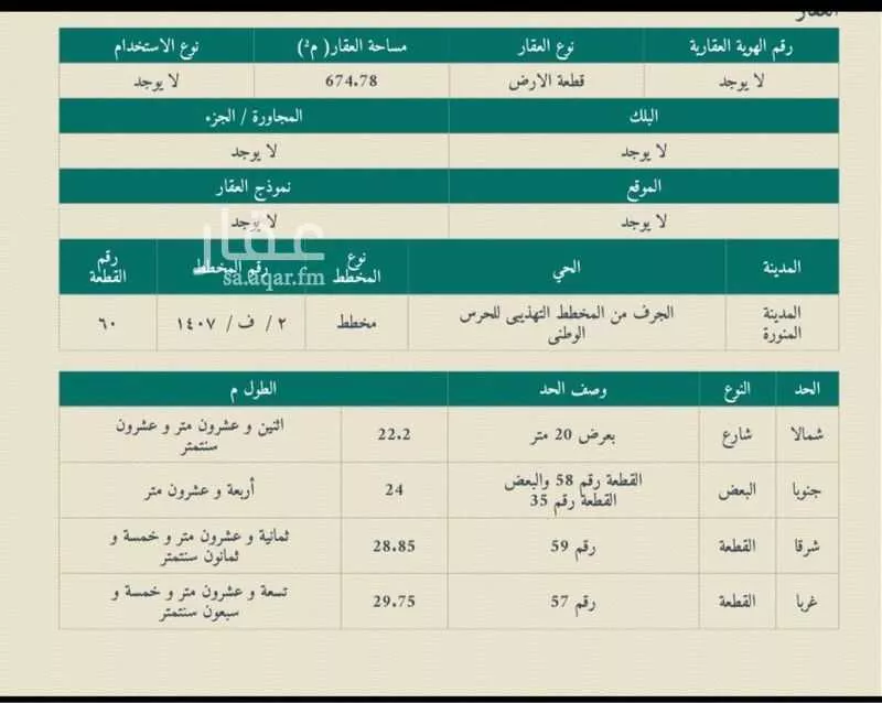أرض للبيع في شارع 12237174, حي البركة, مدينة المدينه المنوره, منطقة المدينة المنورة 1 صورة