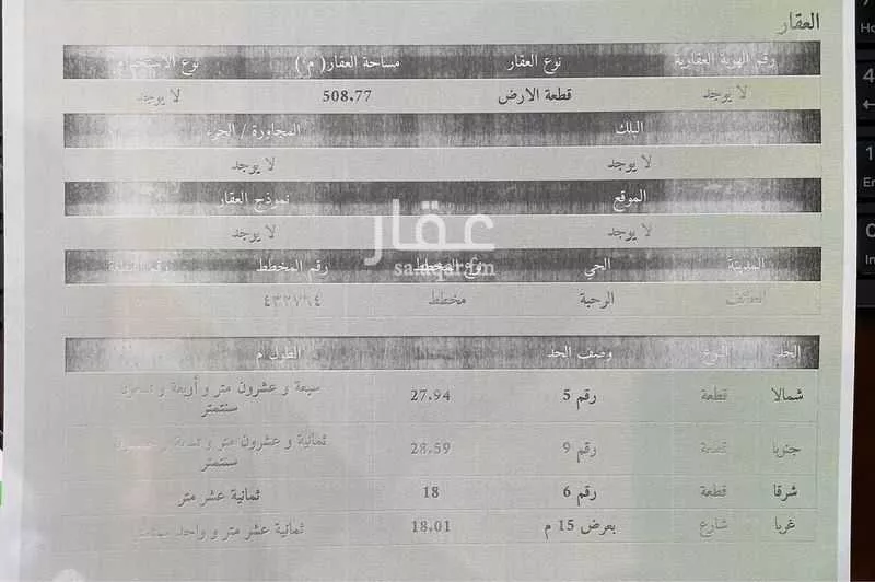 أرض للبيع في شارع ضاحية العرفاء 12, حي ضاحية العرفاء, مدينة امارة منطقة مكة المكرمة - الطائف, منطقة مكة المكرمة 1 صورة