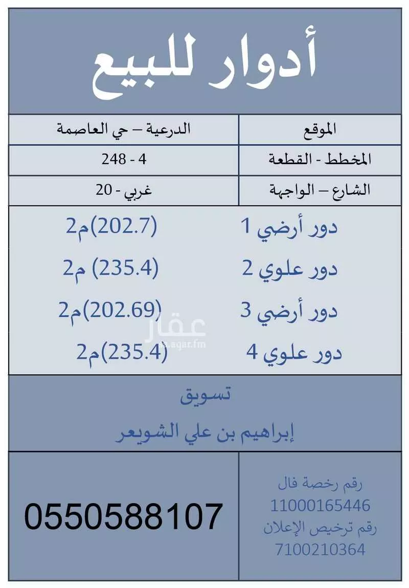 عمارة للبيع في شارع عبدالعزيز ابن سعد ابن مدعوج, حي العاصمة, مدينة امارة منطقة الرياض - الدرعيه, منطقة الرياض 1 صورة