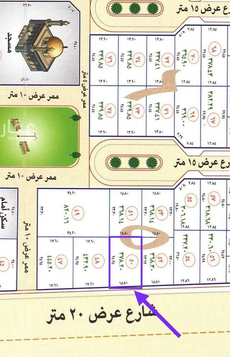 أرض للبيع في شارع أحمد بن أبي السعادات, حي الخالدية, مدينة عنيزه, منطقة القصيم 1 صورة