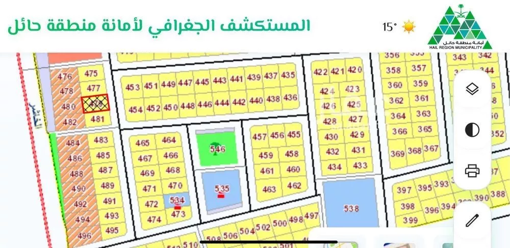 أرض للبيع في شارع الخاشر, حي الفرحانية, مدينة الفرحانيه, منطقة حائل 1 صورة