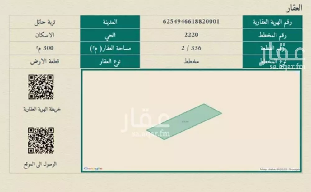 أرض للبيع في شارع زيد بن سهل الانصاري النجاري, حي صلاح الدين, مدينة تربة, منطقة حائل 1 صورة