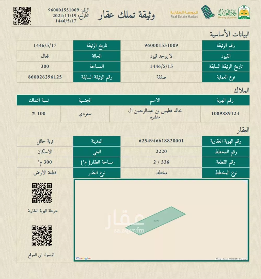 أرض للبيع في شارع زيد بن سهل الانصاري النجاري, حي صلاح الدين, مدينة تربة, منطقة حائل 1 صورة