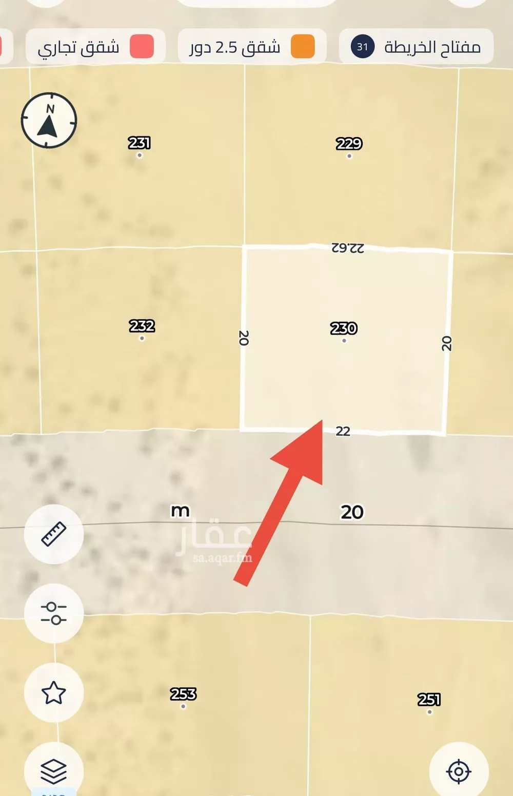 أرض للبيع في حي حي أشبيلية - بقيق, مدينة بقيق, المنطقة الشرقية 1 صورة