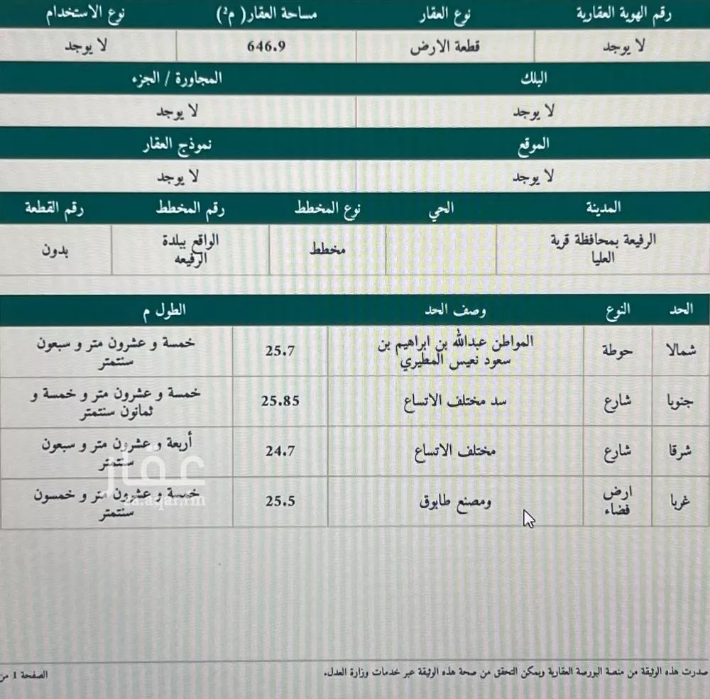 أرض للبيع في حي اللهابه, مدينة اللهابه, المنطقة الشرقية 1 صورة