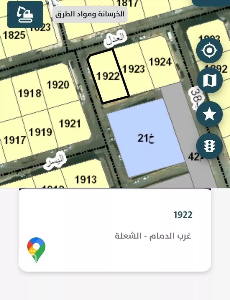 أرض للبيع في شارع العدل, حي الشعلة, مدينة الدمام, المنطقة الشرقية 1 صورة