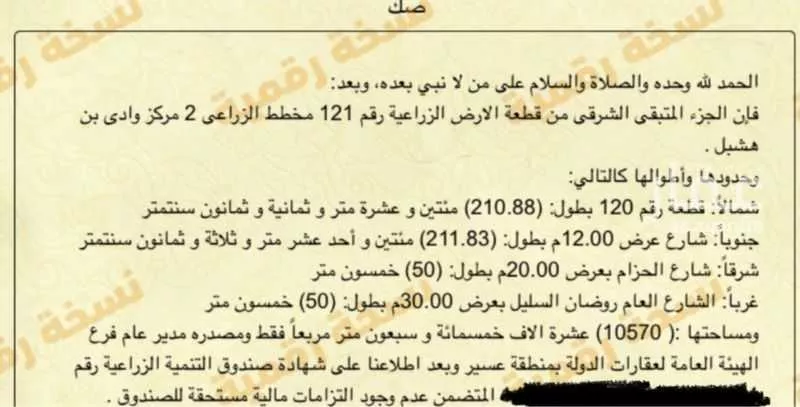 أرض للبيع في شارع روضان السليل, حي السليل, مدينة السليل, منطقة عسير 1 صورة
