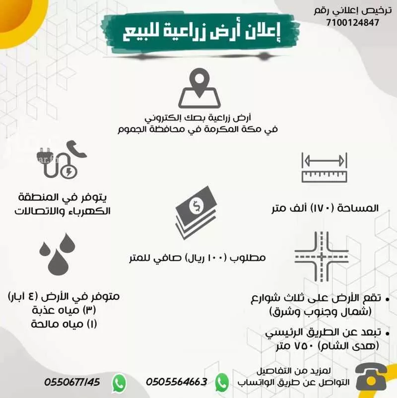أرض للبيع في شارع 000, حي الغزيات, مدينة الجموم, منطقة مكة المكرمة 1 صورة