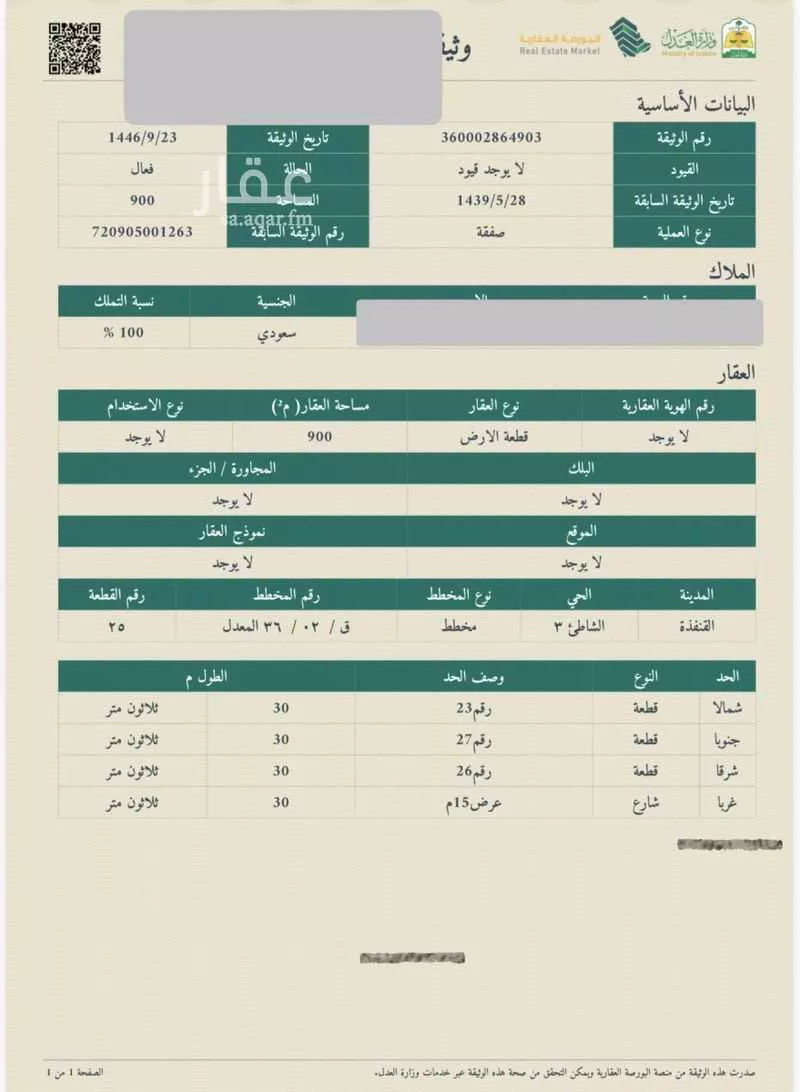 أرض للبيع في حي الشاطئ 3, مدينة القنفذة, منطقة مكة المكرمة 1 صورة
