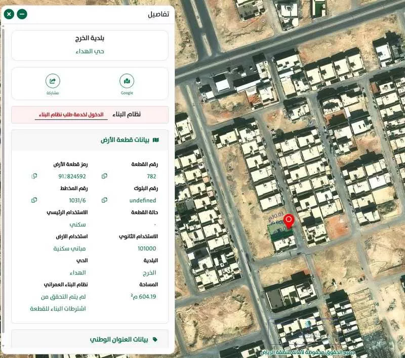 أرض للبيع في شارع اسماعيل اليزيدي, حي الهدا, مدينة الخرج, منطقة الرياض 1 صورة