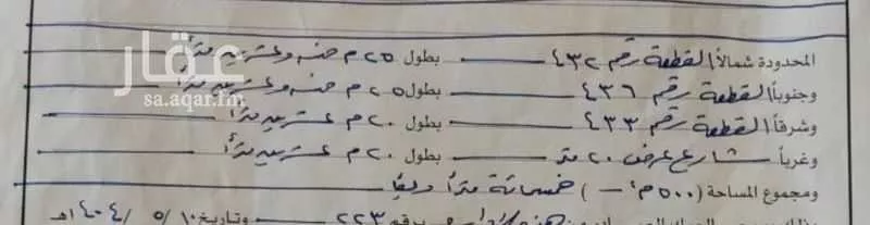 أرض للبيع في شارع الشفا 78, حي الشفاء, مدينة روضه سدير, منطقة الرياض 1 صورة
