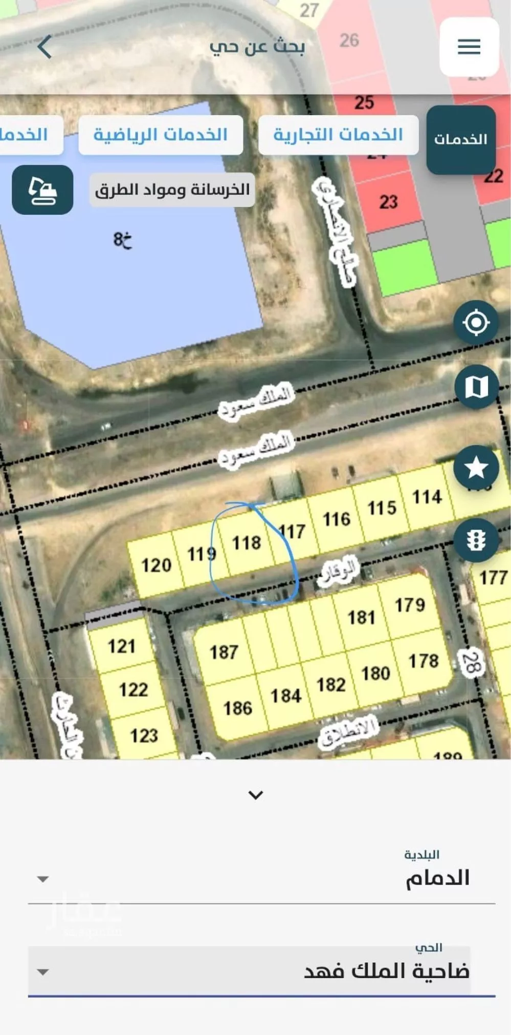 أرض للإيجار في شارع الملك سعود, حي ضاحية الملك فهد, مدينة الدمام, المنطقة الشرقية 1 صورة