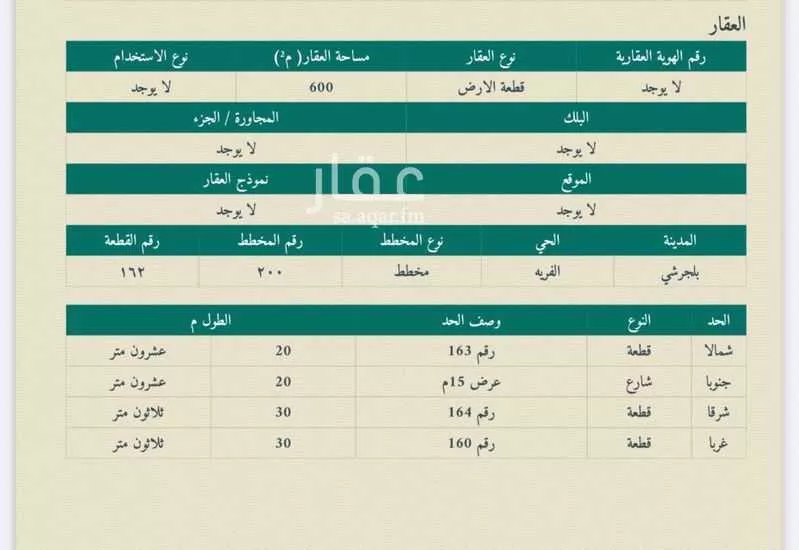 أرض للبيع في شارع حي ج8 33, حي الرهوة, مدينة بلجرشي, منطقة الباحة 1 صورة