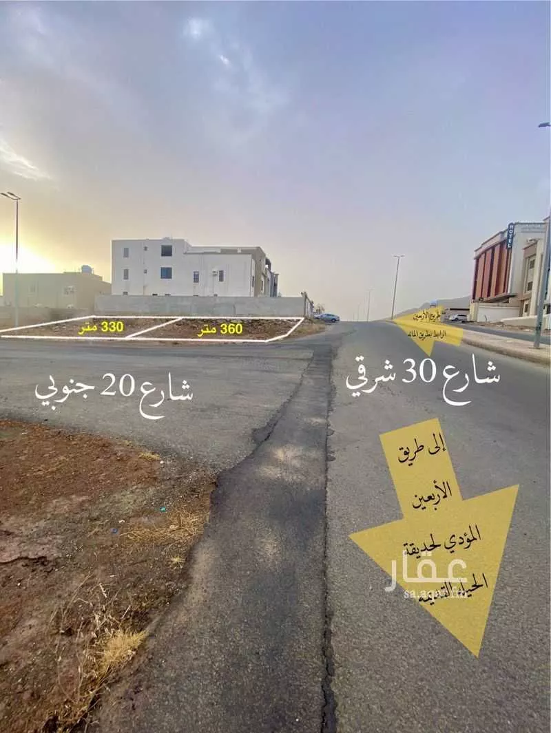 أرض للبيع في شارع عبيدالله ابن الحسن, حي الحيلة الغربي, مدينة محائل, منطقة عسير 1 صورة