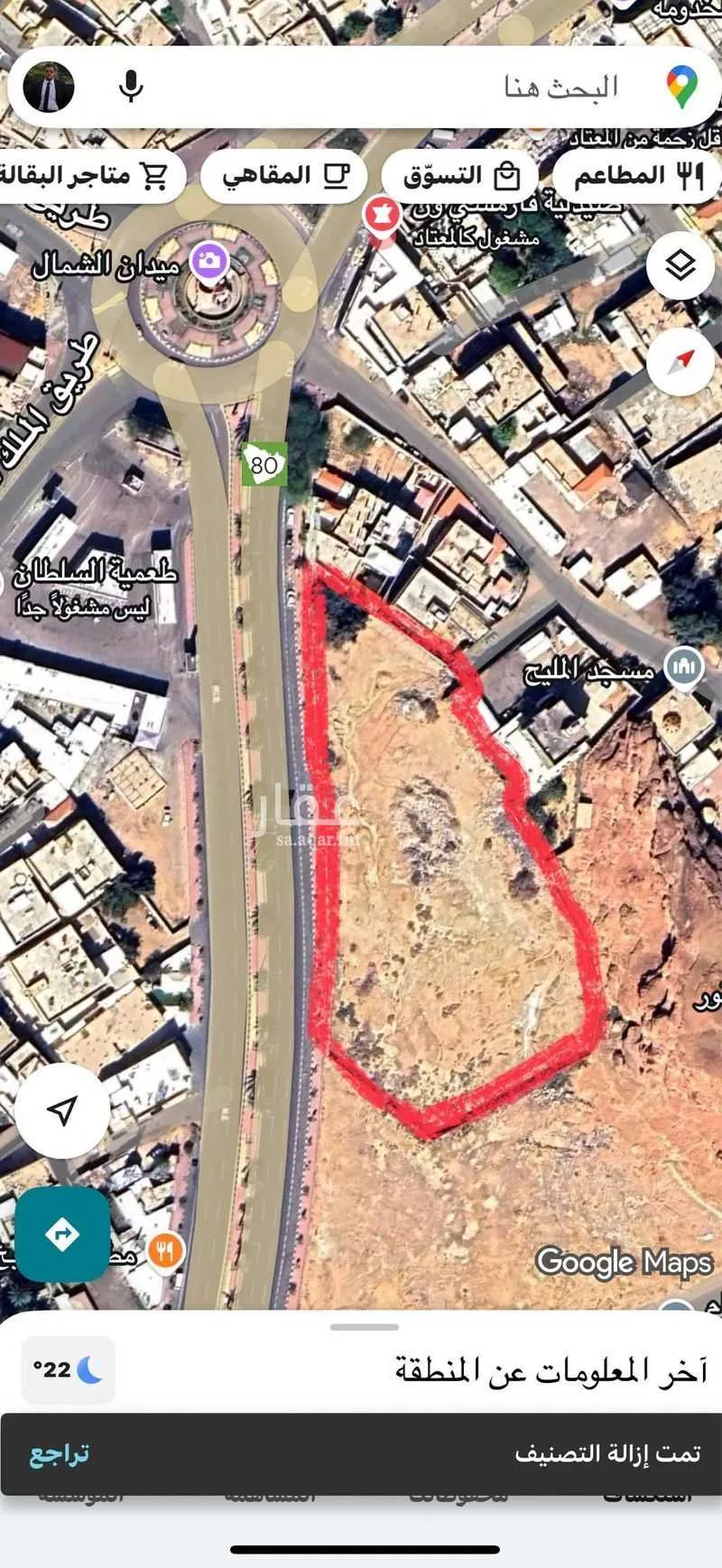 أرض للإيجار في شارع طريق الملك فهد, حي الشعيب, مدينة سكاكا, منطقة الجوف 1 صورة