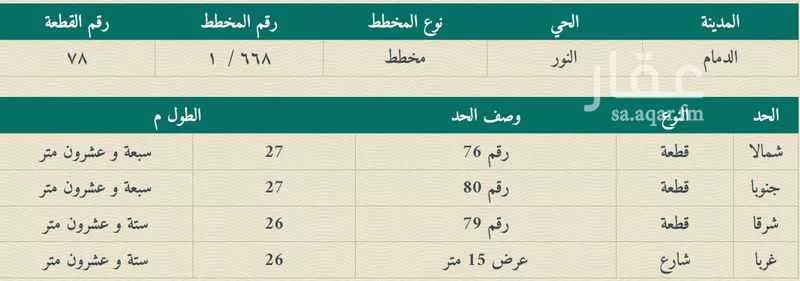 أرض للبيع في شارع 11ج, حي النور, مدينة الدمام, المنطقة الشرقية 1 صورة
