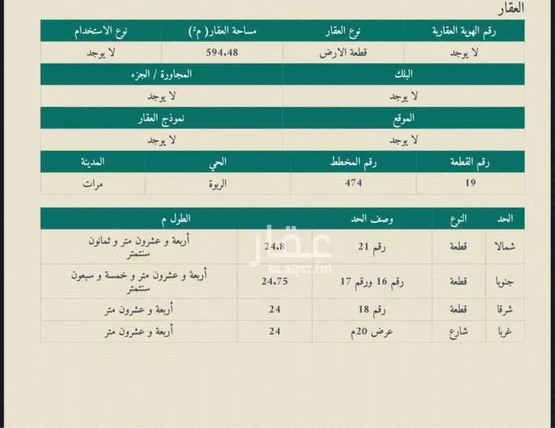 أرض للبيع في شارع 178414, حي الملك فهد, مدينة مرات, منطقة الرياض 1 صورة