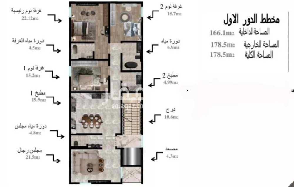 دور للبيع في شارع زيد بن معاوية, حي ملهم, مدينة ملهم, منطقة الرياض 1 صورة