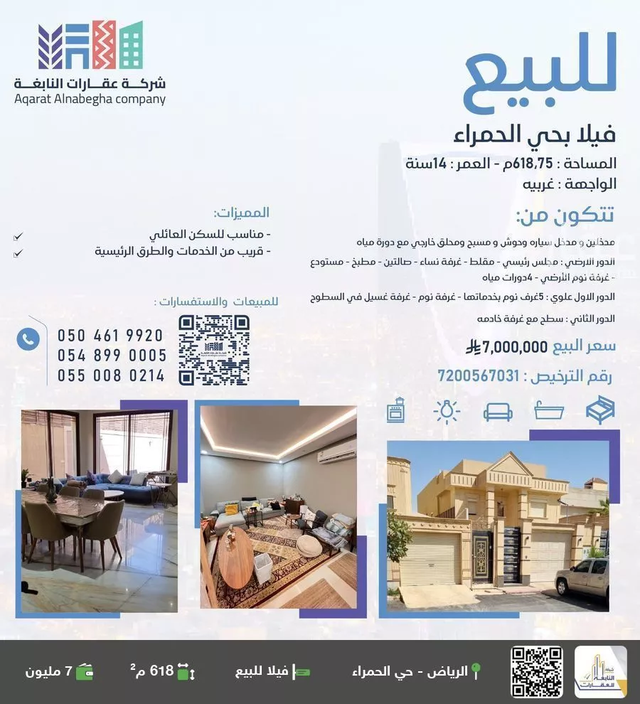 فيلا للبيع في شارع البواردي, حي الحمراء, مدينة الرياض, منطقة الرياض 1 صورة