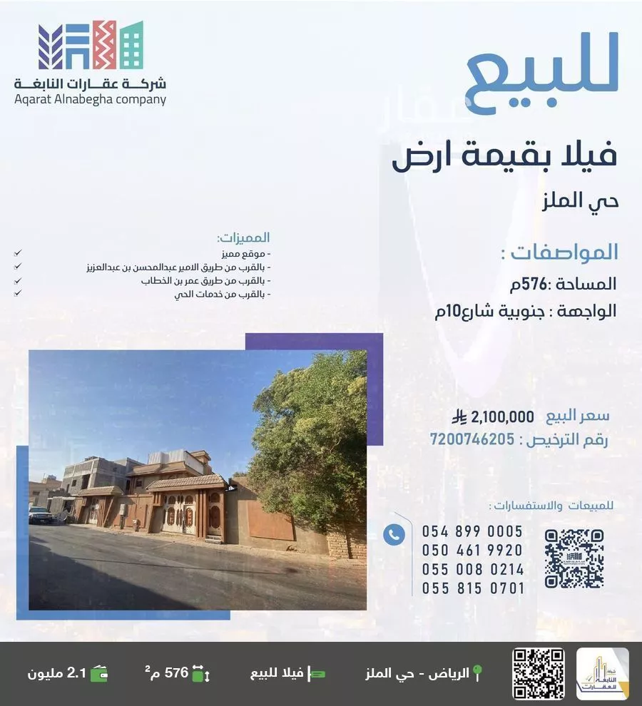 فيلا للبيع في شارع ابن الرطبي, حي الملز, مدينة الرياض, منطقة الرياض 1 صورة