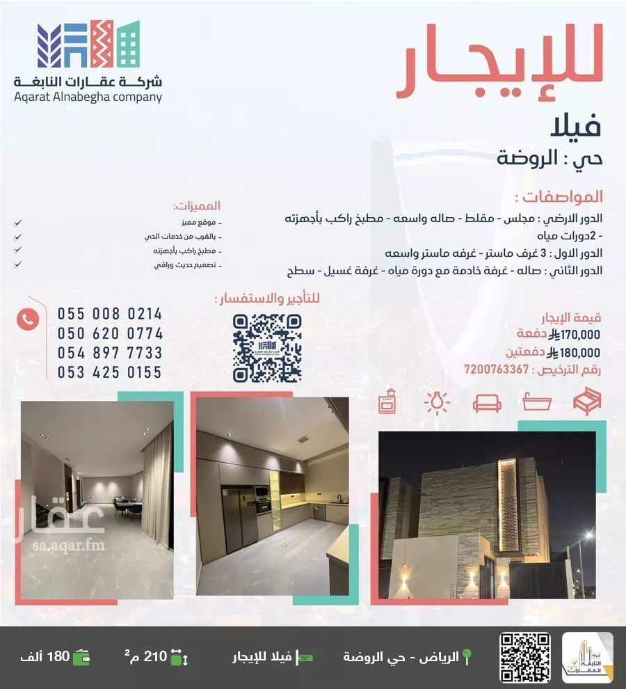 فيلا للإيجار في شارع الأمير فيصل بن سعد بن سعود, حي الروضة, مدينة الرياض, منطقة الرياض 1 صورة