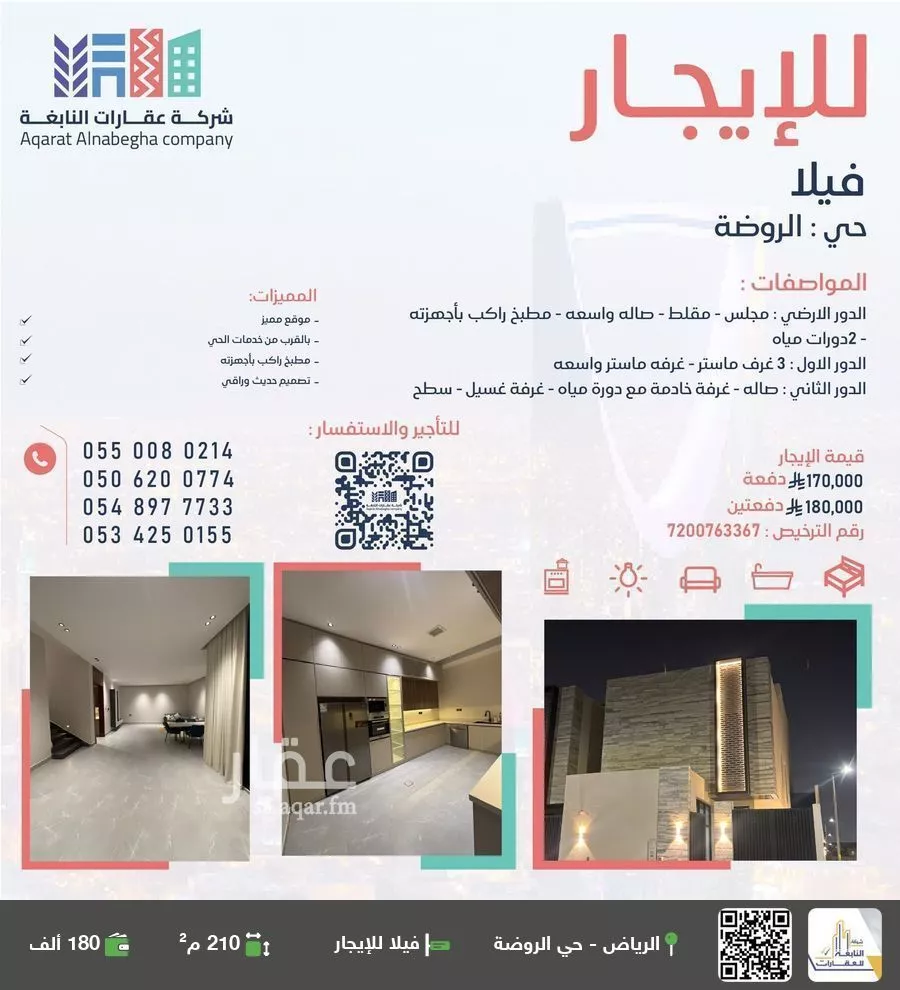 فيلا للإيجار في شارع الأمير فيصل بن سعد بن سعود, حي الروضة, مدينة الرياض, منطقة الرياض 1 صورة