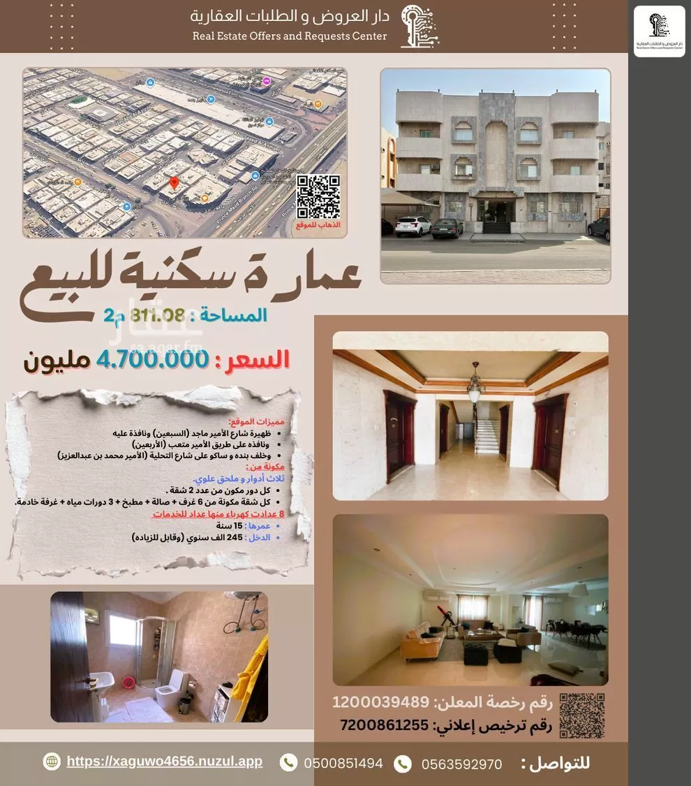 عمارة للبيع في شارع مامون برى, حي الصفاء, مدينة جدة, منطقة مكة المكرمة 1 صورة