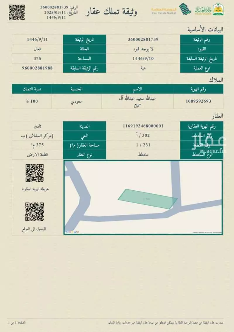 أرض للبيع في شارع مشاش السهول 386 ، مشاش السهول ، ثادق 1 صورة
