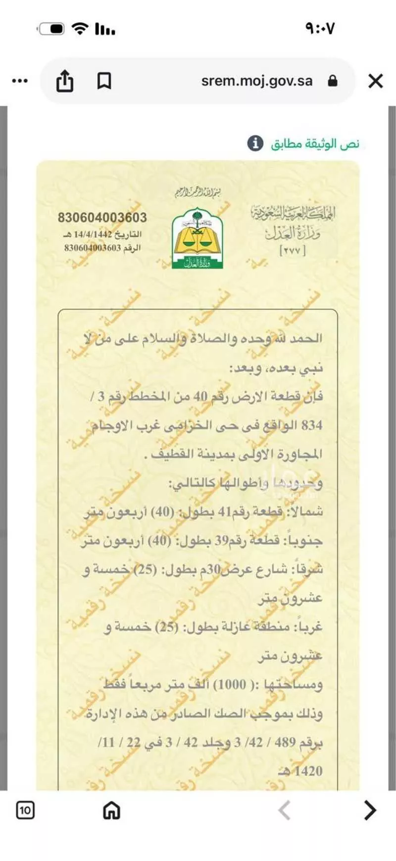 أرض للبيع في شارع القادسية ، حي الروابي ، صفوى ، القطيف 1 صورة