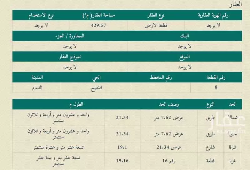 أرض للبيع في حي الخليج, مدينة الدمام, المنطقة الشرقية 1 صورة
