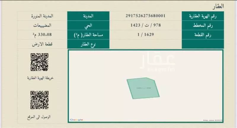 أرض للبيع في شارع ابن هلال المقدسي, حي الصويدرة, مدينة المدينه المنوره, منطقة المدينة المنورة 1 صورة