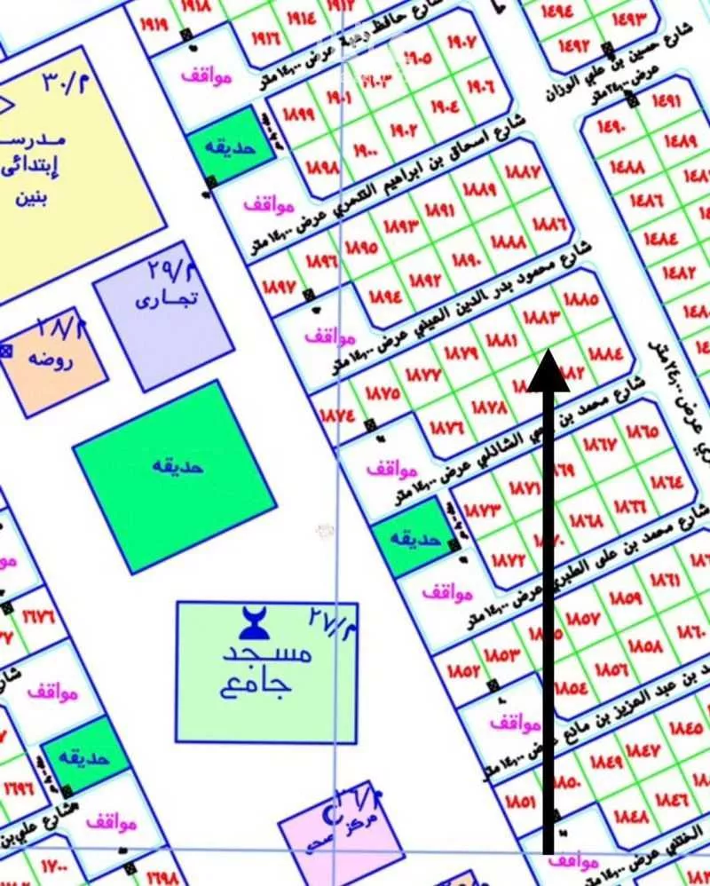 أرض للبيع في شارع محمود بدر الدين العيني, حي الصويدرة, مدينة المدينة المنورة, منطقة المدينة المنورة 1 صورة