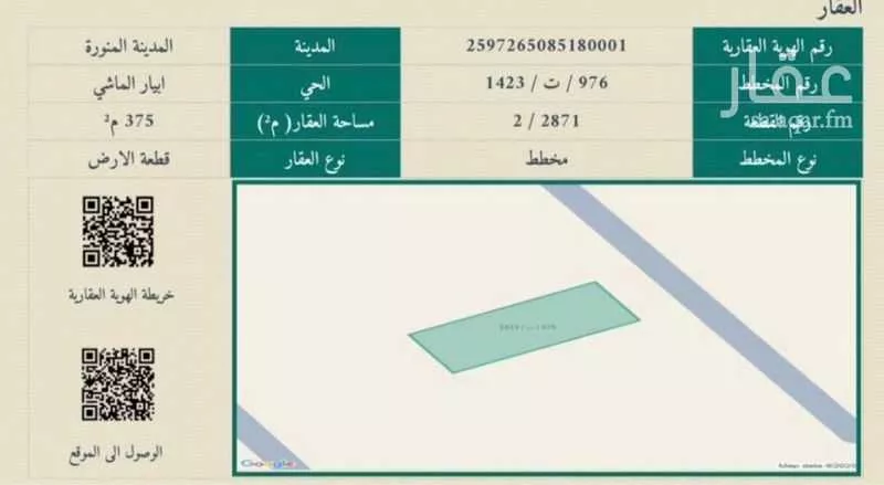 أرض للبيع في شارع احمد بن ظهيرة, حي ابيار الماشي, مدينة المدينه المنوره, منطقة المدينة المنورة 1 صورة