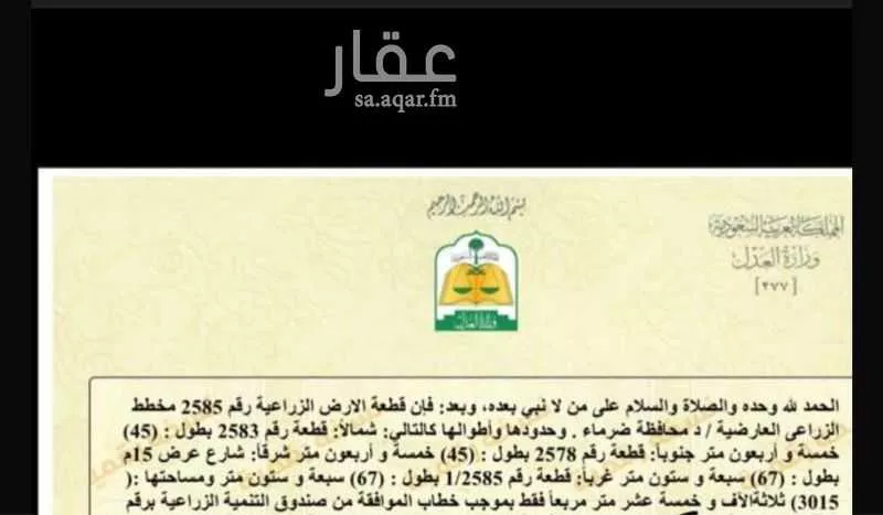 أرض للبيع في شارع ضرما 500, مدينة ضرما, منطقة الرياض 1 صورة