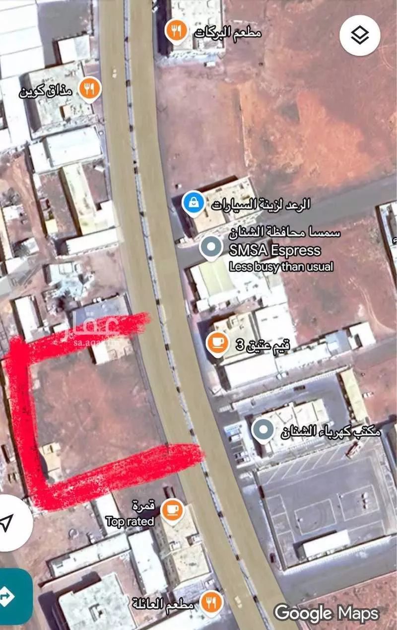 أرض للإيجار في شارع طريق الملك عبدالله, حي الحمراء, مدينة الشنان, منطقة حائل 1 صورة