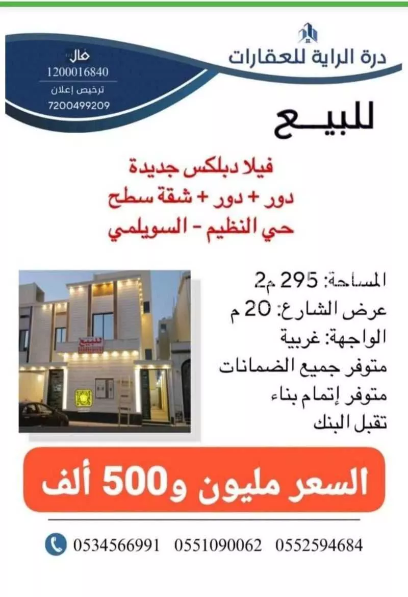 فيلا للبيع في شارع الحاتمي, حي النظيم, مدينة الرياض, منطقة الرياض 1 صورة