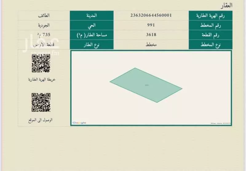 أرض للبيع في شارع لايوجد, حي بدر, مدينة الطائف, منطقة مكة المكرمة 1 صورة