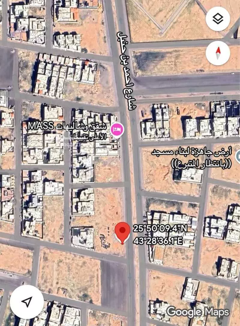 أرض للبيع في شارع احمد بن حنبل, حي الحمراء, مدينة الرس, منطقة القصيم 1 صورة