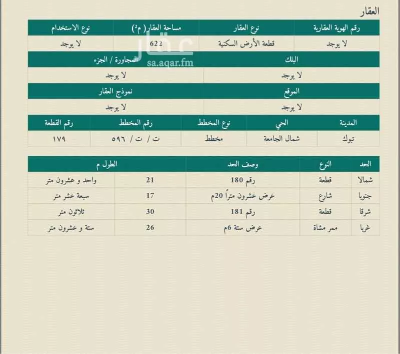 أرض للبيع في تبوك ، منطقة تبوك 1 صورة